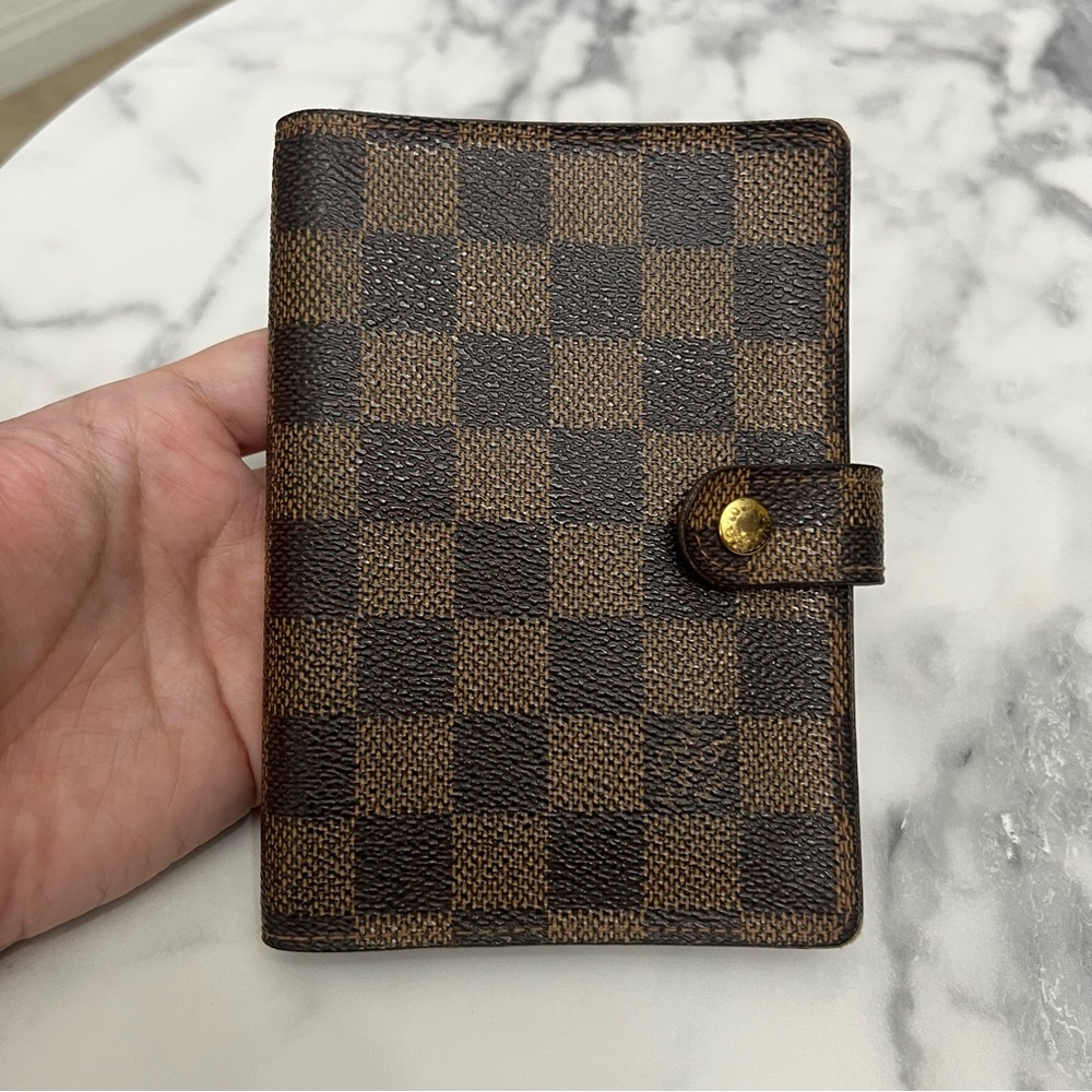 Louis Vuitton Brown Checkered Wallet Agenda